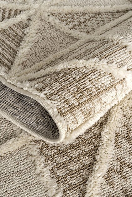 Cool Halı Sakura 2201 Krem Hav Toz Vermez Etnik Desenli Modern