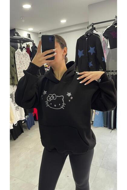 Crystal Silver Hello Kitty Hoodie