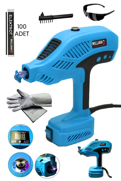 300 Amper Çift Kartlı Turbo Soğutma El Tipi I?nvertör Tabanca Kaynak Makinesi +100 Elektrot