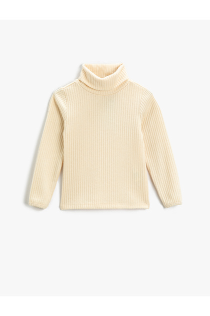 Basic Turtleneck T-Shirt Ribbed Soft Texture