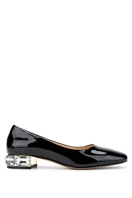 Women's Genuine Leather Black Patent Leather High Heels