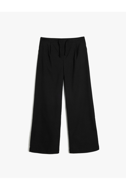 Wide-Leg Pants with Pocket Detail Tie-Detail Waist