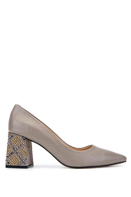 Women's Genuine Leather Mink Heeled Shoes