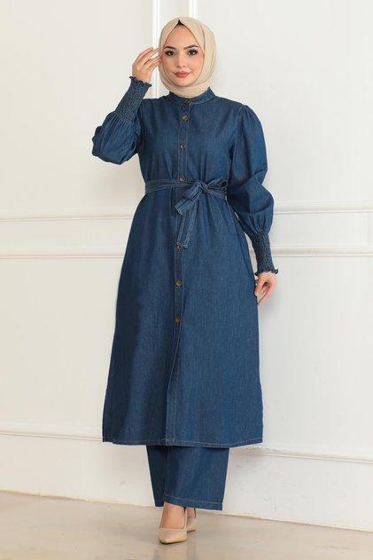 Slit Denim Suit Dark Blue 19227