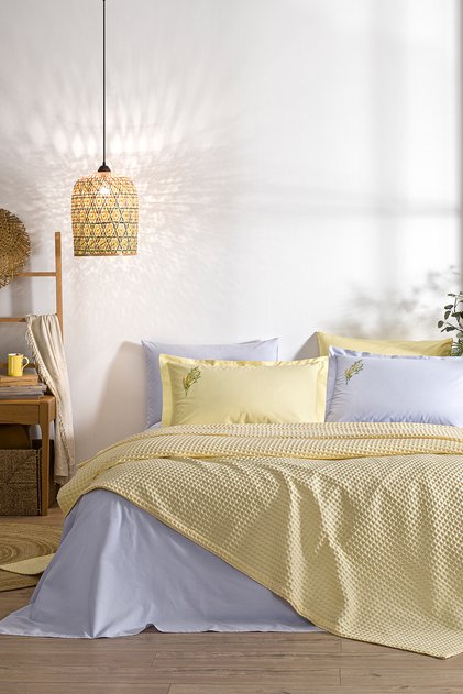 Waffle Single Embroidered Pique Set