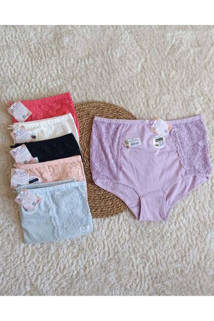 Anit 3-Piece High Waist Recovery Side Lace Detail Cotton Bato Women's Panty