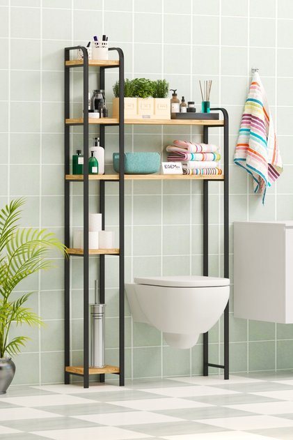 Wc Arkası çok amaçlı Banyo Düzenleyici Klozet Rafı Klozet Üstü Raf Ve fırçalık Havluluk