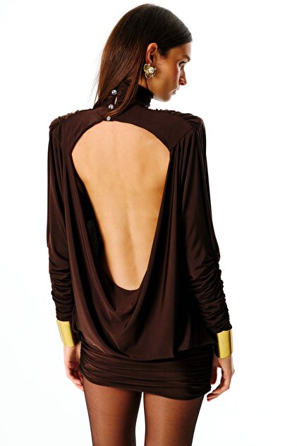 brown backless mini dress Mayok Mini Dress Tall | Brown | Womens main image 1