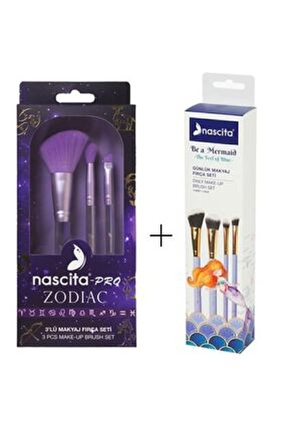 Nascita Pro Zodiac 3'lü Günlük Makyaj Fırça Seti + Be A Mermaid
