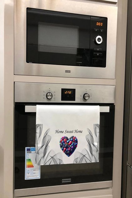 Güzel Evim Hearted Forest Fruit Kitchen Drying and Oven White Hand Towel 100% Cotton 35X50Cm