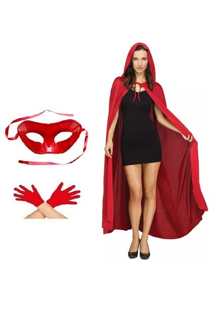 Halloween masquerade party set red adult