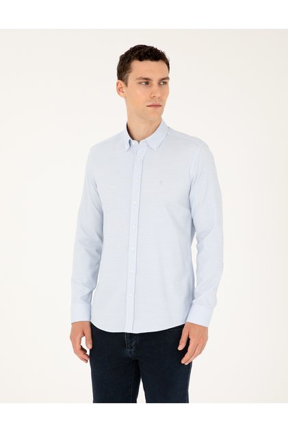 Cămașă albastru deschis, slim fit, cu mânecă lungă 50291042-VR003