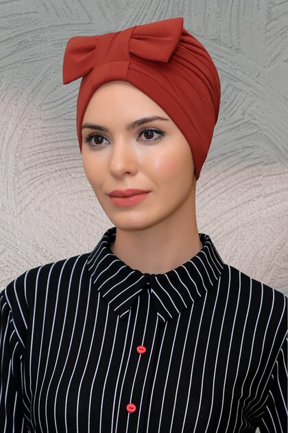 Tile Practical Ready-made Interlocking Hijab Bone Sandy Fabric Bow Tied Gathered 7010_05