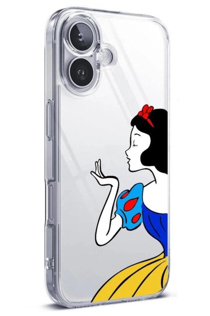 Transparent Silicone Case with Patterned (Camera Protection) Compatible with iPhone 16 Plus