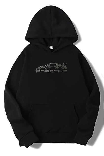 Violon Y2K Unisex Oversize Taşlı Porsche Hoodie Sweatshirt