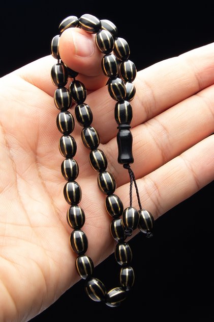 Men's Spare Habbeli 7.5X10.5Mm Watermelon Cut Oltu Rosary