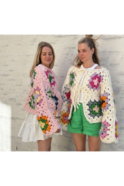 Cardigan de damă din croșetat cu motive, cardigan tricotat manual, cadou