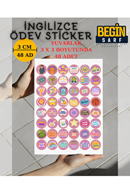 sanatıbedi 100 Adet İngilizce Öğretmen Etiketi - Okul Karne Motivasyon ...