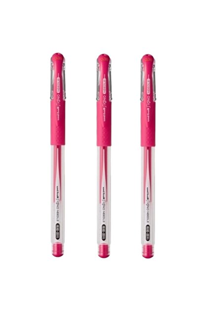Uniball Signo Needle (0.38) Needle Tip Gel Pen Baby Pink (Three Pieces)