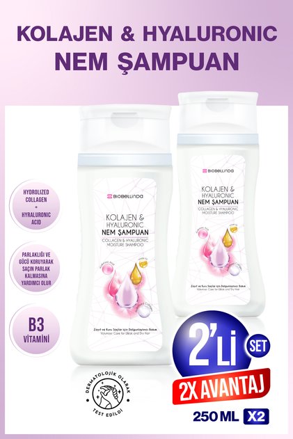 Collagen & Hyaluronic Moisture Shampoo 2X 250 ml (Set of 2)