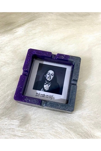 Lana Del Rey Palaroid Photo Purple Gray Epoxy Ashtray Ashtray