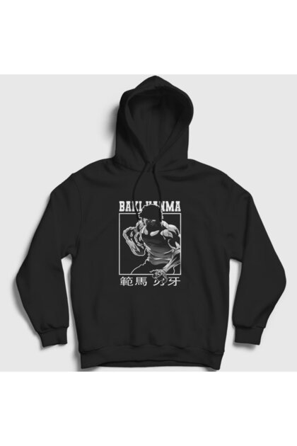 Unisex Black Strong Anime Hanma Baki Hooded Sweatshirt319191tt