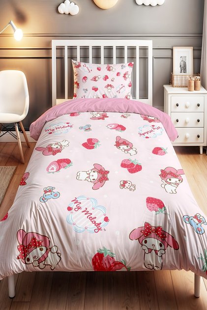 طقم غطاء لحاف للأطفال الرضع من Pink Sweet Strawberries and My Melody