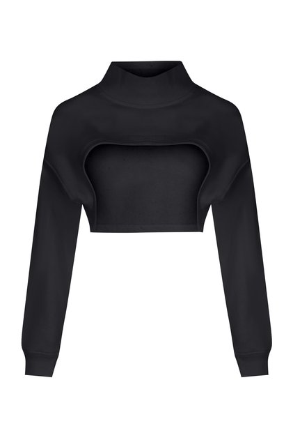 Gumi Stand Collar Long Sleeve Supercrop