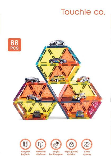 Touchie Co Magnetic DIY Mıknatıslı manyetik yapı blokları 66 Parça