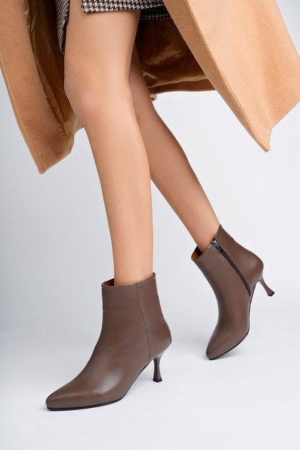 Genuine Leather Brown Women's Leather Boots Dp02-0983