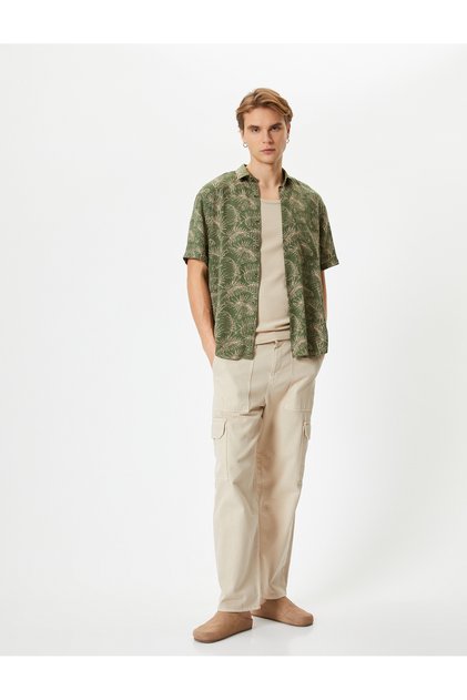 Viscose Blended Short Sleeve Floral Summer Shirt