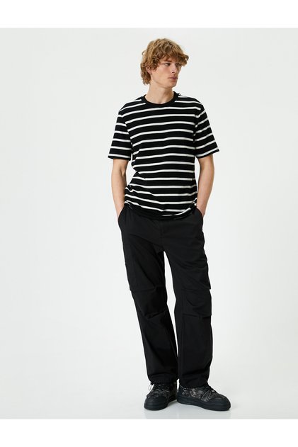 Oversize Parachute Trousers with Cargo Pocket Detail