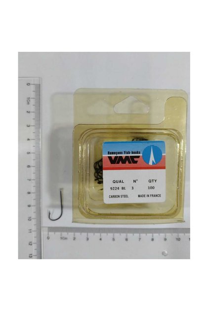 9224BL Black Nikel Çapraz Uzun Pala Olta İğnesi 100 Adet No : 3