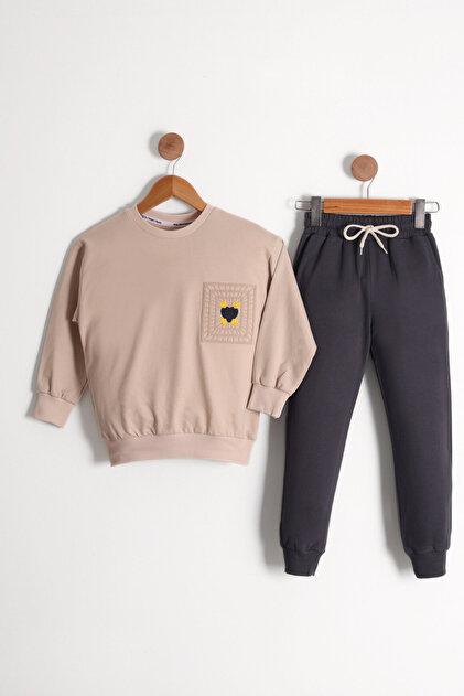 Girl's Seasonal Knitted Embroidery Detailed Set of 2
