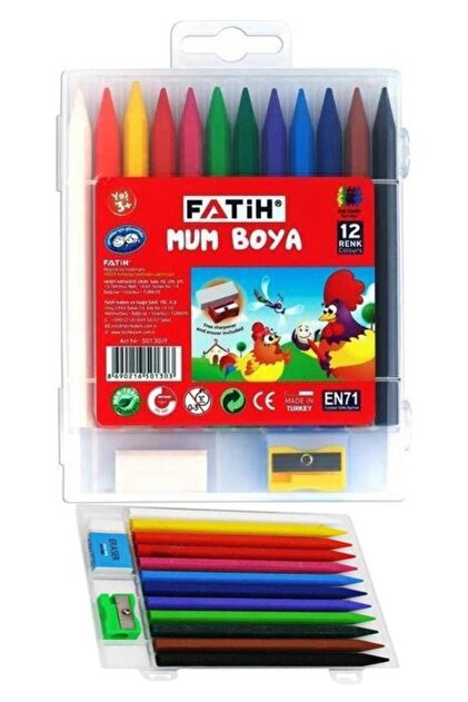 Crayon 12 Colors Long Triangle Tutus 1 Pack Plastic Boxed Erasable Conqueror Candle Paint Eraser Pencil Sharpener