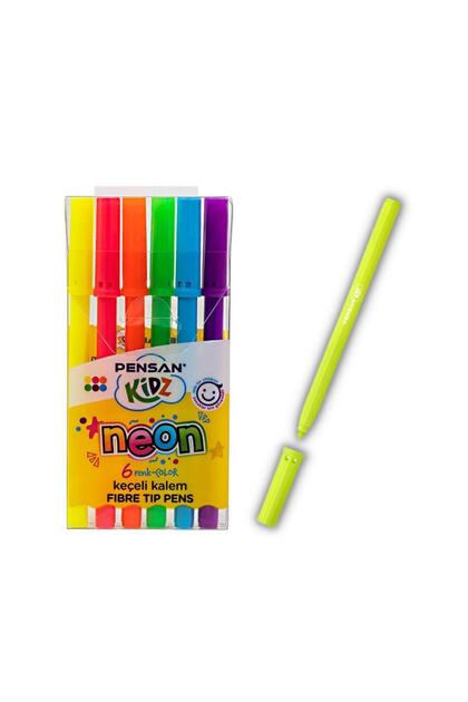 Felt Tip Pen 6 Pack Neon Colors Highlighter Felt Tip Pen 1 Pack