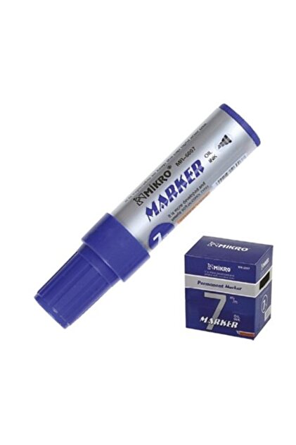 Mikro Permanent Markör Marker Kesik Uçlu Koli Kalemi Mavi 7 mm Mr