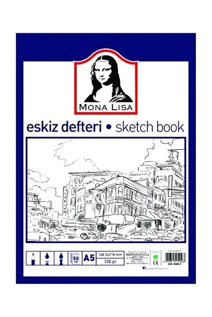 كتاب رسم A-5 ورق مزخرف قلم أسود دفتر عمل 50 ورقة 120 جرام 14.8x21 سم 1 قطعة Südor