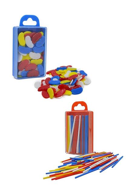 Sayı Sayma Seti 1 Paket Plastik Sayı Sayma Çubukları Ve Fasülyeleri 1. Sınıflar İçin Renkli Çubuk Fa