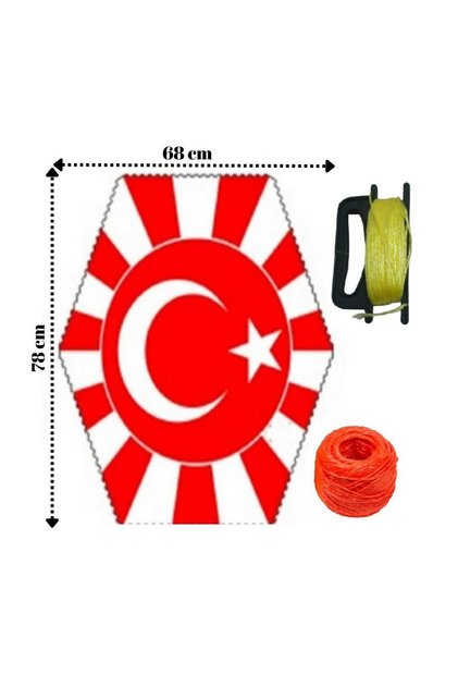 Uçurtma Çıtalı Bayrak Modeli Yedek İpli 1 Adet Çıtalı Uçurtma 1 Adet