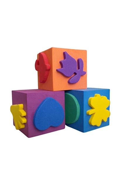 Sünger Baskı Eva Küp 5x5 Cm 3 Adet 1 Paket Küp Eva Baskı 1 Paket