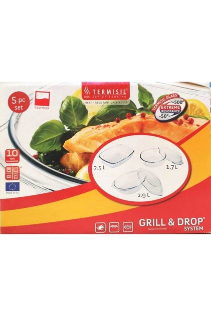 ,Borosilicate Glass,Ovenware,Set 5-Pcs,(1,7 L+2,9L+2,5L),Suitable For All Stove,Oven.