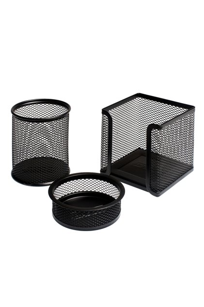 | Metal Desk Organizer Set of 3, Anti-Slip Base and Metal Pen Holder - Paper Holder - Paper Clip