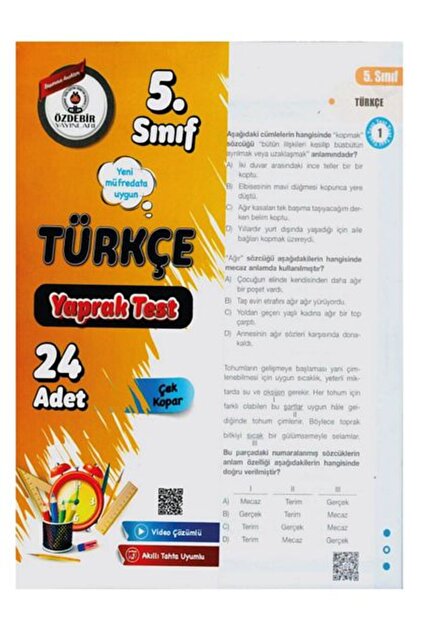 ÖZDEBİR YAYINEVİ 5.Sınıf Yeni Müfredat Türkçe Yaprak Test - Fiyatı