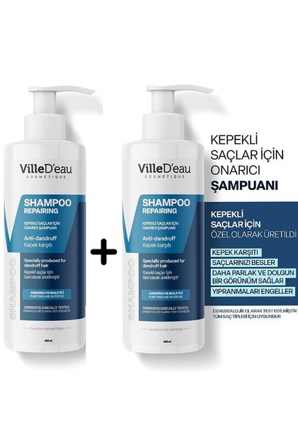 2 Pieces Repairing for Itchy and Eczema Hair with Dandruff - Purifying and Nourishing Shampoo 400ml