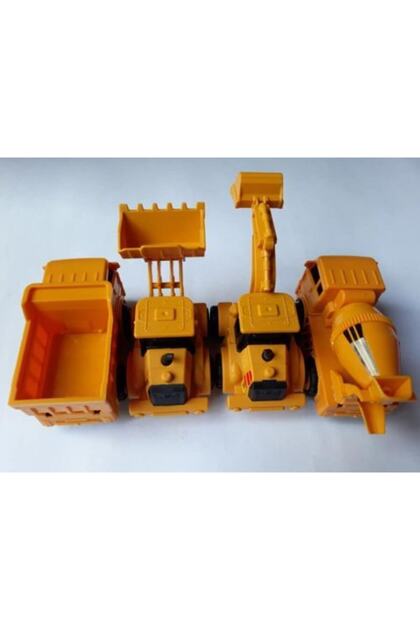 Dozer Kepçe Excavator Kamyon Mikser 4 Adet Kırılmaz Oyuncaklar