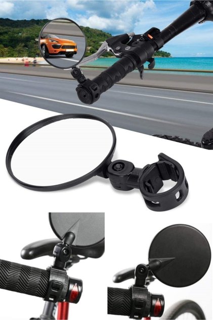 2 Adet Sağ Ve Sol 180° Bisiklet Scooter Slikon Kayışlı Gidon Ayna Geniş Açılı Dikiz Aynası