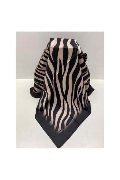 Zebra Desenli Vizon Rengi Eşarp