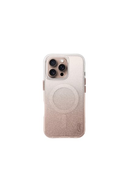 İphone 16 Pro Max Kılıf Magsafe Şarj Özellikli Simli Arka Yüzey Lumino Rose Gold