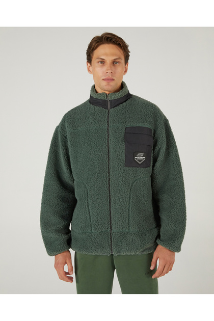Skechers M Outdoor Fleece Full Zip Sherpa Erkek Haki Mont S242184